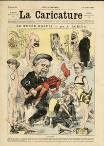 Ilustração de Albert Robida (1848-1926) para a capa de La Caricature (1880) de Albert Robida