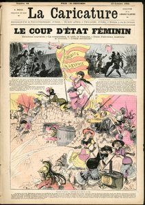 Ilustração de Albert Robida (1848-1926) para a capa de La Caricature (1880) de Albert Robida