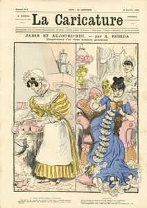 Ilustração de Albert Robida (1848-1926) para a capa de La Caricature (1880) de Albert Robida
