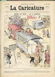 Ilustração de Albert Robida (1848-1926) para a capa de La Caricature (1880) de Albert Robida