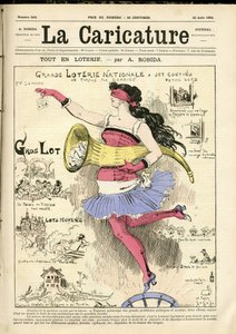 Ilustração de Albert Robida (1848-1926) para a capa de A Caricatura (1880) de Albert Robida