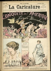 Ilustração de Albert Robida (1848-1926) para a capa de A Caricatura (1880) de Albert Robida