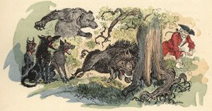 Ilustração de Albert Robida em "História e Aventuras do Barão de Munchausen" (Munchhausen), H. Laurens Ed., final do século XIX". de Albert Robida