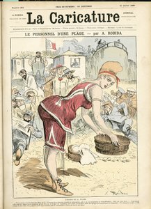 Ilustração de Albert Robida (1848-1926) para a manta de La Caricature (1880) de Albert Robida