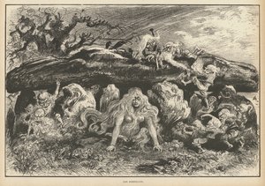Korrigans, espíritos da lenda bretã (litho) de Albert Robida