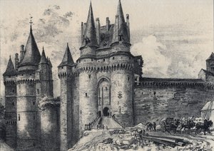 Le Chatelet a Vitre en Ille-et-Vilaine - La vieille France - La Bretagne - textos, desenhos e litografias, de Albert Robida (1848-1926) final do século XIX sem data de Albert Robida