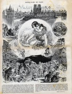 Notre Dame de Paris de Victor Hugo (1802-1885) (Notre-Dame de Paris) desenho de Albert Robida (1848-1926) em "Le rire" de 1902