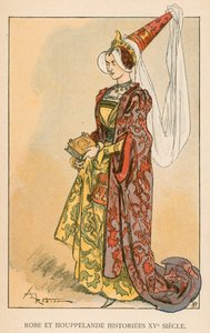 Vestido e Houppelande Historiees XVe Siecle de Albert Robida
