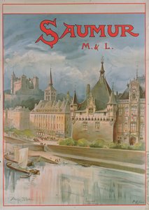 Poster Saumur (cor litho) de Albert Robida