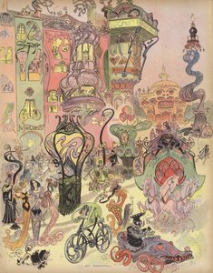 Street, Modern Style (cor litho) de Albert Robida