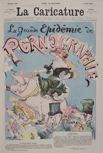 &39;A Grande Epidemia de Pornografia&39;, capa da revista &39;La Caricature&39;, 6 de maio de 1892