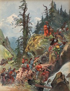 A travessia dos Alpes, ilustração de 