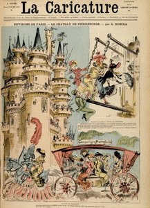 O caminho para o castelo de Pierrefonds no Oise (60). de Albert Robida