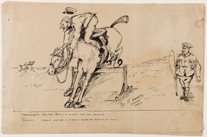 Cartum da Primeira Guerra Mundial, 22 de setembro de 1917 (caneta e tinta no papel) de Albert Warbrick