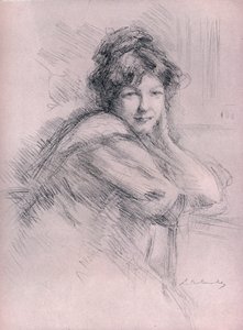 Retrato de litografia de uma mulher, c1905 de Albert de Belleroche