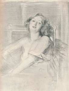 Retrato de litografia de uma mulher, c1905 de Albert de Belleroche