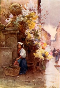 No sopé da Escadaria Espanhola, Piazza di Spagna, em um dia chuvoso de Alberto Pisa