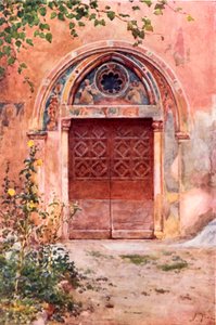 Entrada do Mosteiro de São Bento (Sagro Speco) em Subiaco de Alberto Pisa