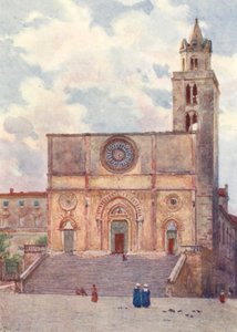 Catedral de Todi (litografia a cores) de Alberto Pisa