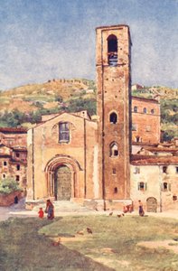 São João Batista, Gubbio (litografia a cores) de Alberto Pisa