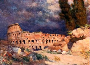 O Coliseu em uma tempestade de Alberto Pisa