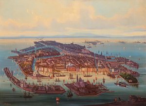 Vista aérea de Veneza, 1867. de Alberto Rieger