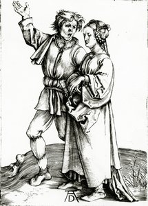 Um casal rústico, gravado por Johannes Wierix, c.1565 (gravura) de Albrecht (after) Durer or Duerer