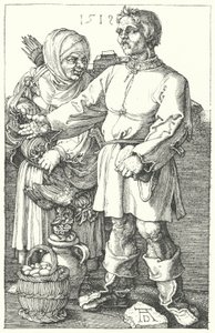 Agricultores que vendem os seus produtos de Albrecht (after) Durer or Duerer