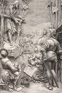 São João Batista Pregando no Deserto (gravura) de Albrecht (after) Durer or Duerer