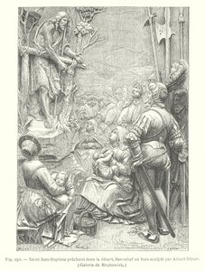 Pregação de São João Batista no deserto (gravura) de Albrecht (after) Durer or Duerer