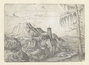 Albrecht Altdorfer - Paisagem com um grande castelo de Albrecht Altdorfer