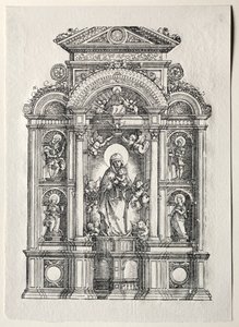 Altar com a bela Maria de Regensburg, 1520. de Albrecht Altdorfer