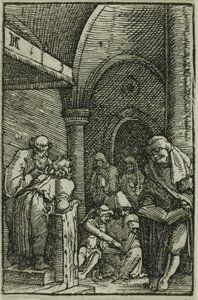 Cristo entre os Doutores, de A Queda e Redenção do Homem de Albrecht Altdorfer