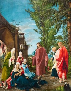 Cristo despedindo-se de sua mãe, c.1520 (óleo sobre cal) de Albrecht Altdorfer