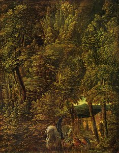 Alemão: Drachenkampf des hl. Georg Campo de madeira com São Jorge a lutar contra o dragão de Albrecht Altdorfer