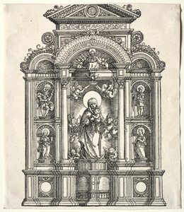 Grande Altar com a Virgem, na fronteira com SS. Christopher, George, Barbara, Catherine de Albrecht Altdorfer