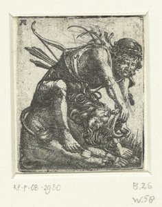 Hércules mata o leão da Nemeia de Albrecht Altdorfer