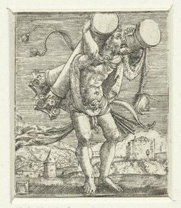Hercules transporta as colunas de Albrecht Altdorfer