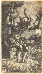 Horácio Cocles pulando no rio Tibre de Albrecht Altdorfer