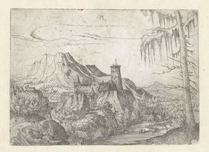 Paisagem com grande castelo de Albrecht Altdorfer