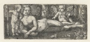 Vénus reclinado com dois putti de Albrecht Altdorfer