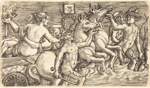 Amantes liderados por Seagods em Triumph de Albrecht Altdorfer
