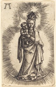 Madonna e criança em pé com um crescente de Albrecht Altdorfer