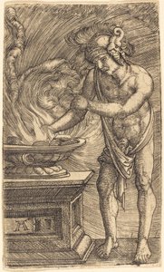Mucius Scaevola a queimar-lhe a mão