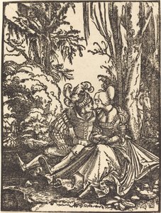 Par de amantes em uma paisagem de Albrecht Altdorfer