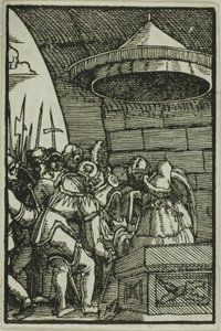 Pilatos lavando as mãos, da queda e redenção do homem de Albrecht Altdorfer