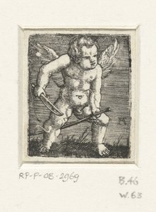 Putto com um cavalo de pau de Albrecht Altdorfer