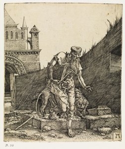 São Jerônimo Caminhando em um pátio da igreja, antes de 1519. de Albrecht Altdorfer