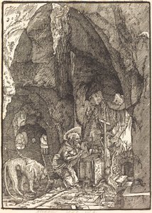 São Jerônimo em uma caverna de Albrecht Altdorfer