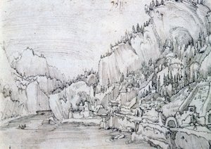 Sarmingstein no Danúbio, século XVI de Albrecht Altdorfer